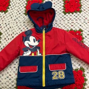 Disney Store Mickey Mouse Zip Up Hooded Jacket Toddler Boys 3